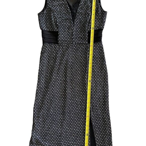 Enfocus Studio embellished sheer bodycon midi cocktail dress black& silver sz S - Picture 6 of 10